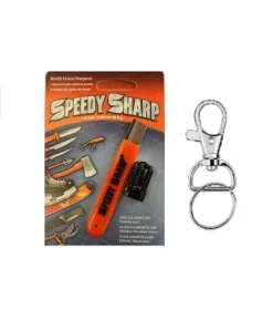 Carbide Knife Sharpener, Key Chain & Hook Ring Included, Orange
