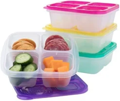 ® - Bento Snack Boxes - Reusable 4-Compartment Food Containers For School, Work And Travel, Set Of 4, Brights -Kitchen Island Sale 41gUulK2NBL. AC