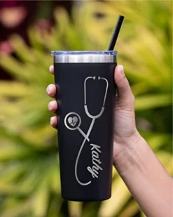 22 Oz Personalized Nurse Gift, Laser Engraved Nurse Tumbler With Stethoscope, Doctor Tumbler, Doctor Gift, RN Nurse Graduation, Nursing Student -Kitchen Island Sale 41gc8EBRGSL