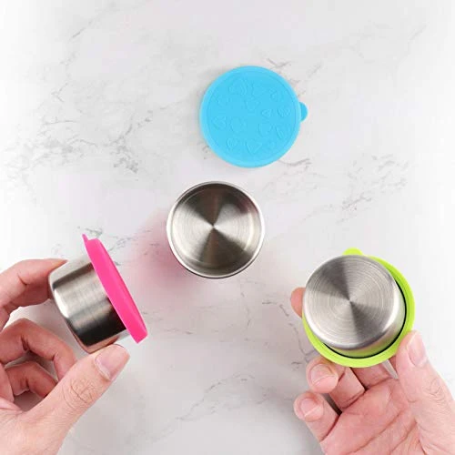 Dressing Containers To Go For Condiments, Salad Dressing, Dips, Snacks, Stainless Steel Dipping Sauce Cups, Fits In Bento Box For Lunch, Mini Food Storage Containers With Lid (Multicolor) 4 Dressing Containers To Go For Condiments, Salad Dressing, Dips, Snacks, Stainless Steel Dipping Sauce Cups, Fits In Bento Box For Lunch, Mini Food Storage Containers With Lid (Multicolor) - Image 4