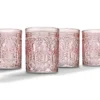Jax Double Old Fashioned Beverage Glass Cup Pink - Set Of 4