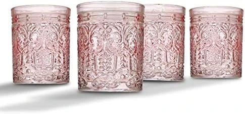 Jax Double Old Fashioned Beverage Glass Cup Pink - Set Of 4 4 Jax Double Old Fashioned Beverage Glass Cup Pink - Set Of 4 - Image 4