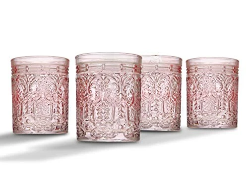 Jax Double Old Fashioned Beverage Glass Cup Pink - Set Of 4 1 Jax Double Old Fashioned Beverage Glass Cup Pink - Set Of 4