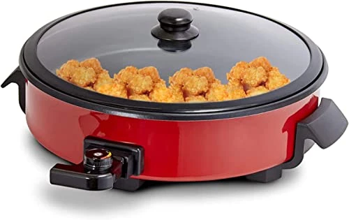 14-Inch Family Nonstick Electric Skillet - For Pizza, Burgers, Cookies, Fajitas, Breakfast & More (5Qt.) 1 14-Inch Family Nonstick Electric Skillet - For Pizza, Burgers, Cookies, Fajitas, Breakfast & More (5Qt.)