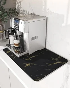 -Coffee Mat Hide Stain Rubber Backed Absorbent Dish Drying Mat For Kitchen Counter-Coffee Bar Accessories Fit Under Coffee Maker Coffee Machine Coffee Pot Espresso Machine Dish Rack -Kitchen Island Sale 41hJeF4ea6L