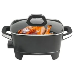 Extra Deep Electric Skillet NonStick - For Roast Fry (12 Inch)