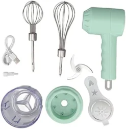 Multifunctional, Portable Handheld Mixer Cordless Electric Garlic Chopper Meat Grinder Electric Hand Mixer Baking Cake Cream Beaters (Green) -Kitchen Island Sale 41hTu038IML. AC