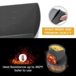 Low Cooker Divider Liner, VOVIOSDE Reuable Silicone Divider Insert For 6-7 QT Crock Pot With Anti-heated Clips, 3 Meals Cooked At Once, Time Saving, A Must Have Accessories Cooking Liner, BPA Free -Kitchen Island Sale 41hWFaryG9L