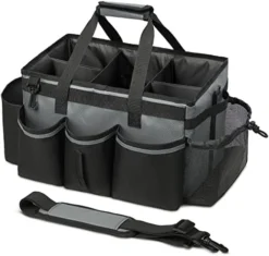 Large Cleaning Supplies Organizer For Housekeeper Cleaner Cleaning Organizer Caddy Bag With Handle And Adjustable Strap 16 X 10 X 10 Inches Detailing Bag Storage Caddy For Cleaning Supply, Gray -Kitchen Island Sale 41hbCE EGOL. AC