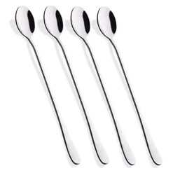 Iware 9-Inch Long Handle Iced Tea Spoon, Coffee Spoon, Ice Cream Spoon, Stainless Steel Cocktail Stirring Spoons, Set Of 4