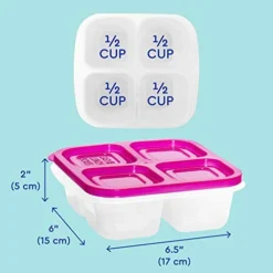 ® - Bento Snack Boxes - Reusable 4-Compartment Food Containers For School, Work And Travel, Set Of 4, Brights -Kitchen Island Sale 41hgK4exTpL