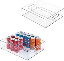 IDesign Recycled Plastic Resipreme Divided Fridge And Freezer, 12” X 4” X 14.5”, Clear -Kitchen Island Sale 41hhDapb7kL. AC