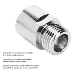 Zerodis CO2 Soda Cylinder Adapter Female Thread TR21-4 To Male Thread CGA320 Conversion Kit For Soda Maker Home Machine(Silver) -Kitchen Island Sale 41hnxP5i95L 2