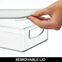 Plastic Pantry Storage Box Container With Lid And Built-In Handles - Organization For Flour, Cereal, Pasta, Rice, Or Food In Kitchen Cupboard, Ligne Collection, 6 Pack, Clear/Clear -Kitchen Island Sale 41iQLRrAmfL