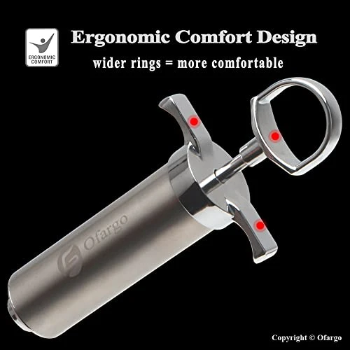 Ofargo 304-Stainless Steel Meat Injector Syringe Kit With 4 Marinade Needles For BBQ Grill Smoker, 2-oz Large Capacity, Both Paper User Manual And E-Book Recipe 2 Ofargo 304-Stainless Steel Meat Injector Syringe Kit With 4 Marinade Needles For BBQ Grill Smoker, 2-oz Large Capacity, Both Paper User Manual And E-Book Recipe - Image 2