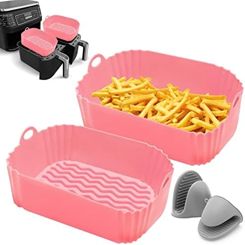 2 Packs Air Fryer Silicone Pot For Ninja Foodi Dual DZ201 DZ401, Food Grade Reusable Non Stick Replacement Silicone Air Fryer Liner Basket Bowl Accessories For Ninja 8 QT Air Fryer, Dishwasher Safe 14 2 Packs Air Fryer Silicone Pot For Ninja Foodi Dual DZ201 DZ401, Food Grade Reusable Non Stick Replacement Silicone Air Fryer Liner Basket Bowl Accessories For Ninja 8 QT Air Fryer, Dishwasher Safe - Image 14