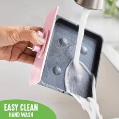 Healthy Ceramic Nonstick, 12" 5QT Square Electric Skillet With Glass Lid, Dishwasher Safe, Pink & 3-in-1 Breakfast Maker Station, Healthy Ceramic Nonstick Dual Griddles -Kitchen Island Sale 41idsBdLDTL