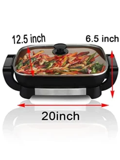 Ceramic Electric Skillet With Lids - With Removable Pan, Adjustable Temperature & Reversible Design, Nozaya 11 Ceramic Electric Skillet With Lids - With Removable Pan, Adjustable Temperature & Reversible Design, Nozaya -Kitchen Island Sale 41ieNS2J5ML