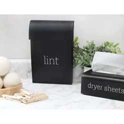 AuldHome Enamelware Lint Holder Bin (Black); Modern Farmhouse Laundry Room Decor -Kitchen Island Sale 41ihFtQb7sL
