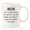 Mom, So Lucky/Favorite Child Funny Coffee Mug - Mothers Day Gifts From Daughter, Son - Best Gifts For Mom From Kids - Unique Gag Mom Gifts - Cool Birthday Present Ideas For Women - Fun Novelty Cup