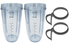 Blendin Replacement 32 Ounce Huge Cup Jar With Handled Lip Ring, Compatible With Nutribullet 600W, 900W, NB-101B, NB-101S, NB-201, NBR-0601, NBR-1201, NB9-1301, 900 Pro Series Blenders, 2 Pack -Kitchen Island Sale 41jK4JEpY1L