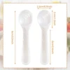 Set Of Caviar Spoons Shell Spoon Mother Of Pearl Caviar Spoons W Round Handle For Caviar, Egg, Ice Cream, Coffee, Restaurant Serving (2 Pieces,3.54 Inches)