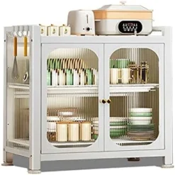 Kitchen Countertop Dish Cabinet Storage Cabinet, Acrylic Transparent Door Panel Double Door Magnetic Suction Design, Dustproof And Grease Proof With Draining Tray 13 Kitchen Countertop Dish Cabinet Storage Cabinet, Acrylic Transparent Door Panel Double Door Magnetic Suction Design, Dustproof And Grease Proof With Draining Tray -Kitchen Island Sale 41jb7n7ZsEL. AC