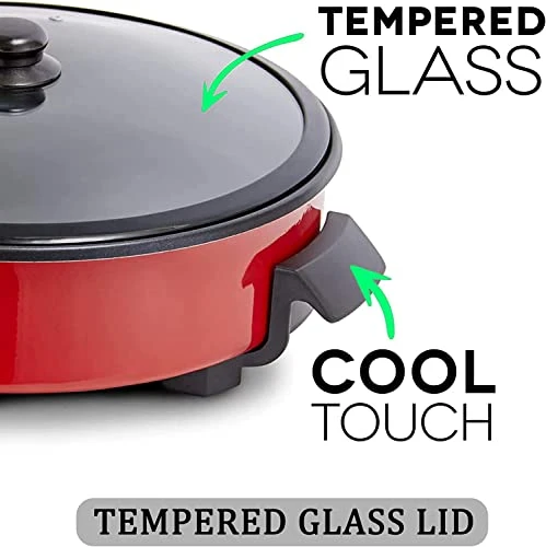 14-Inch Family Nonstick Electric Skillet - For Pizza, Burgers, Cookies, Fajitas, Breakfast & More (5Qt.) 2 14-Inch Family Nonstick Electric Skillet - For Pizza, Burgers, Cookies, Fajitas, Breakfast & More (5Qt.) - Image 2