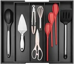 Emium Bamboo Silverware Organizer - Expandable Kitchen Drawer Organizer And Utensil Organizer, Perfect Size Cutlery Tray With Drawer Dividers For Kitchen Utensils And Flatware (3-5 Slots) (Natural) -Kitchen Island Sale 41jvOBfOaTL. AC