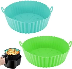 Anlige 2 Pack 8 Inch Air Fryer Silicone Liners, Silicone Air Fryer Basket, Pot Suitable For Insert 3 To 6 Qt Airfryer, Reusable Round Baking Tray Oven Accesories(Orange | Gray) -Kitchen Island Sale 41jxcDvtrbL. AC