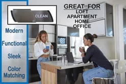 Premium Black Stainless Metal Dishwasher Magnet Clean Dirty Sign Indicator | Dish Nanny | With Padded Magnets Or Double Sided Stick Tape (Black Stainless)