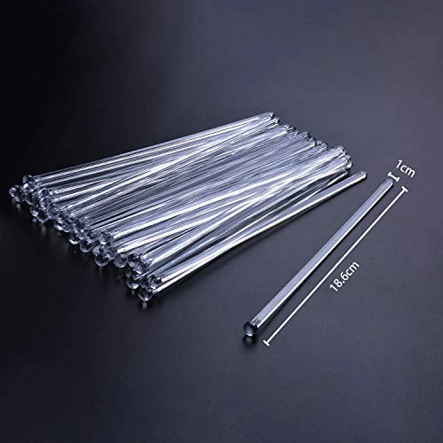 Aboat 120 Pieces 7.3 Inch Plastic Round Top Swizzle Sticks, Crystal 2 Aboat 120 Pieces 7.3 Inch Plastic Round Top Swizzle Sticks, Crystal - Image 2