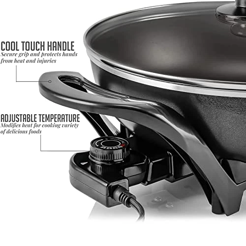 13 Inch Nonstick Electric Skillet - For Roast Fry Steam 4 13 Inch Nonstick Electric Skillet - For Roast Fry Steam - Image 4