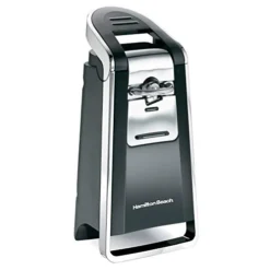 Hamilton Beach (76606ZA) Smooth Touch Electric Automatic Can Opener With Easy Push Down Lever, Opens All Standard-Size And Pop-Top Cans, Extra Tall, Black And Chrome
