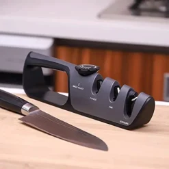 Knife Sharpeners,Professional Knife Sharpener, Kitchen Knife Sharpener With Adjustable Angle,3 Stages Sharpening Slot, Scissor, Coarse, Fine -Kitchen Island Sale 41kRZ8ts5QL