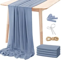 4PCS Dusty Rose Chiffon Table Runner 29x120 Inches, Romantic Dusty Pink Sheer Fabric For Wedding Decorations, Baby Shower And Birthday Party Cake Table Decorations -Kitchen Island Sale 41kTkOSLXJL. AC