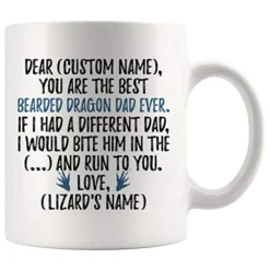 Freedomlook Personalized Bearded Dragon Dads, Bearded Dragon Dad Mug, Bearded Dragon Owner, Bearded Dragons For Men, Lizard Present (11 Oz)