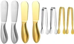 Spreader Knife Set,6-Piece Cheese And Butter Spreader Knives,Mini Serving Tongs,Stainless Steel Multipurpose Butter Knives (Silver) -Kitchen Island Sale 41khIyUdXXL. AC