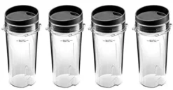Ninja Single Serve 16-Ounce Cups Set By Preferred Parts (Pack Of 4) | Comparable With Nutri Ninja BL770 BL780 BL660 Professional Blender