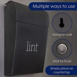 AuldHome Enamelware Lint Holder Bin (Black); Modern Farmhouse Laundry Room Decor -Kitchen Island Sale 41kprRQnt5L