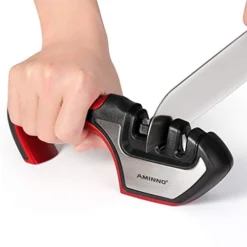 MINNO Original Knife Sharpener, 3-Stage Premium Diamond - Great Works For Steel Knives, Ceramic Knives And Scissors, Easily To Use, Repair Restore And Polish Dull To Sharp