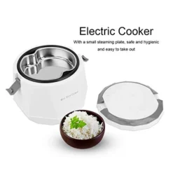 1.6L Mini Portable Multi-function Electric Rice Cooker 12V Car Rice Cooker Travel Rice Cooker, Cooking Heating And Keeping Warm Function, For Truck RV Cooking Soup Porridge And Rice
