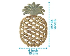 Cast Iron Pineapple Trivet - Decorative Cast Iron Trivet For Kitchen Or Dining Table - Vintage, Rustic Design - Protect Your Countertop From Hot Dishes - With Rubber Pegs/Feet - Recycled Metal -Kitchen Island Sale 41ldGe8nqOL