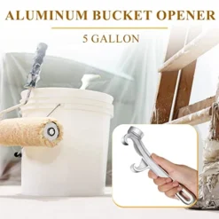 2 Pieces Aluminum Bucket Opener 5 Gallon Silver Pail Opener 8'' Or 14'' Metal Can Opener Bucket Lid Wrench Lid Remover Tool For Industrial Home Use -Kitchen Island Sale 41lm081nt7L