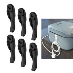 6PCS Cord Organizer For Appliances, UMUST Kitchen Appliance Cord Holder, Silicone Cord Bundlers, Cable Organizer, Appliance Cord Holder Stick On Air Fryer Juicer Mixer Coffee Maker Etc (Black)