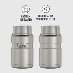 Thermos Stainless King Vacuum-Insulated Food Jar, 24 Ounce, Matte Steel