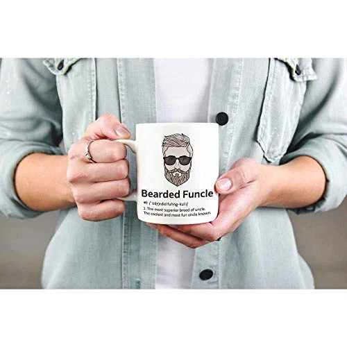 Bearded Funcle Definition Mug Uncle From Niece Nephew Brother Sister Father's Day Funny Ceramic Coffee Cup 11 Oz White 4 Bearded Funcle Definition Mug Uncle From Niece Nephew Brother Sister Father's Day Funny Ceramic Coffee Cup 11 Oz White - Image 4