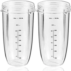 Replacement Parts 32oz Blender Cups (2 Packs) Replacement Blender Cups Compatible With NutriBullet 600w And 900w Blender