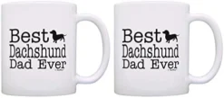 Dog Owner Gift Best Dachshund Dad Ever Paw Pattern 11oz Ceramic Coffee Mug Tea Cup White -Kitchen Island Sale 41mYTHyTfBL. AC