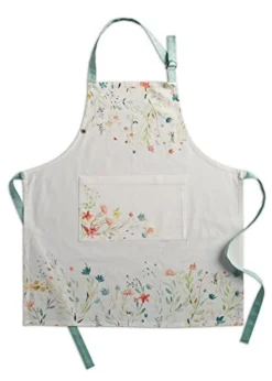 Maison D' Hermine Colmar 100% Cotton 1 Piece Kitchen Apron With An Adjustable Neck & Visible Center Pocket With Long Ties For Women Men | Chef (27.50"x31.50")